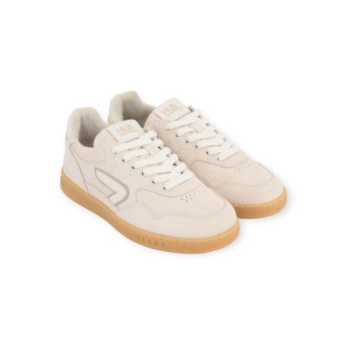 Hub Vancouver S52 sneaker voor dames in off wit suède. Hub Vancouver S52 sneaker voor dames in off wit suède.