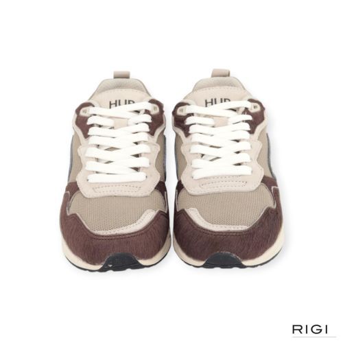 Hub Wave Pony dames sneaker in het licht bruin met bruin pony. Hub Wave Pony dames sneaker in het licht bruin met bruin pony.