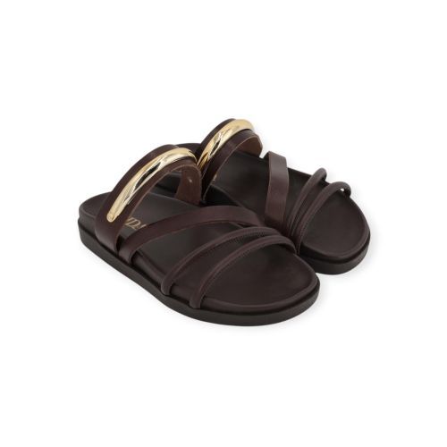 Jeida J905 slipper, muil voor dames in bruin leer. 