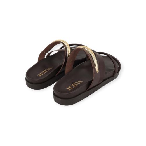Jeida J905 slipper, muil voor dames in bruin leer. 