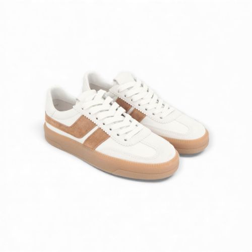 Kennel & Schmenger Box dames sneaker wit / cognac leer. Kennel & Schmenger Box dames sneaker wit / cognac leer.
