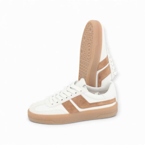 Kennel & Schmenger Box dames sneaker wit / cognac leer. Kennel & Schmenger Box dames sneaker wit / cognac leer.
