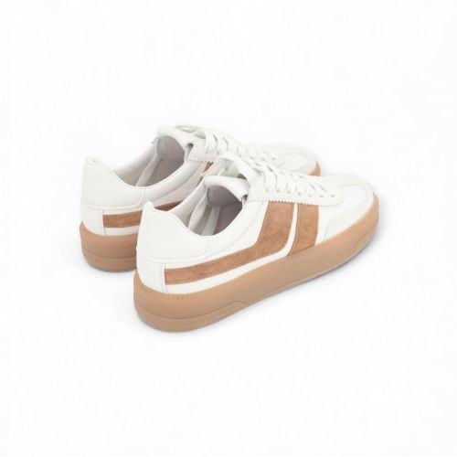 Kennel & Schmenger Box dames sneaker wit / cognac leer. Kennel & Schmenger Box dames sneaker wit / cognac leer.