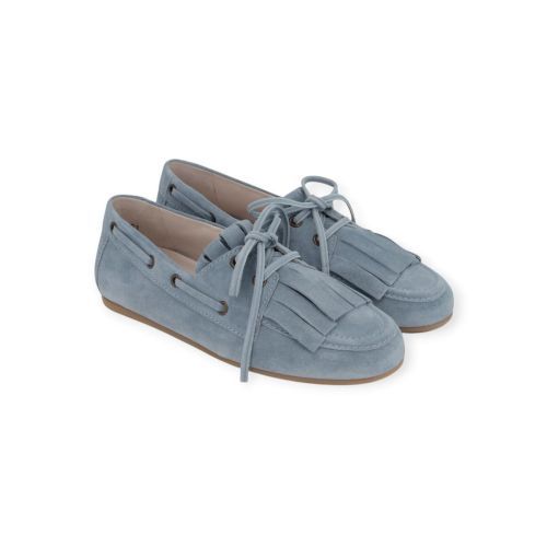 Kennel & Schmenger Drop mocassin, bootschoen in lichtblauw suède voor dames. 