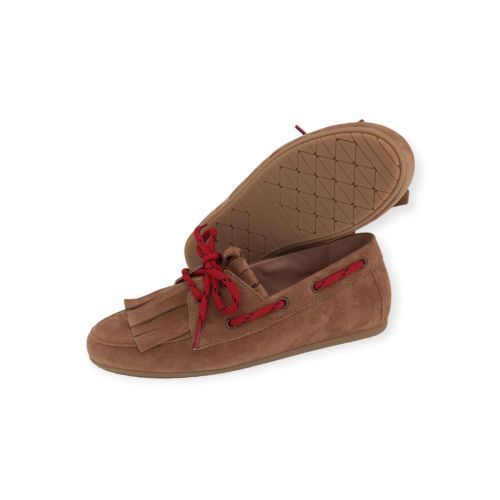Kennel & Schmenger Drop mocassin in cognac suède voor dames. Kennel & Schmenger Drop mocassin in cognac suède voor dames.