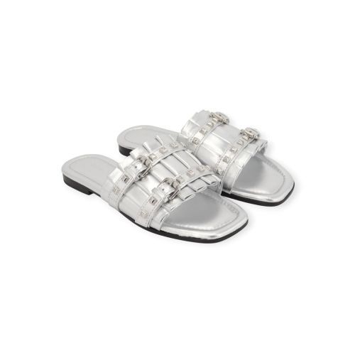 Kennel & Schmenger Holly dames slipper in het zilver shinning leer.