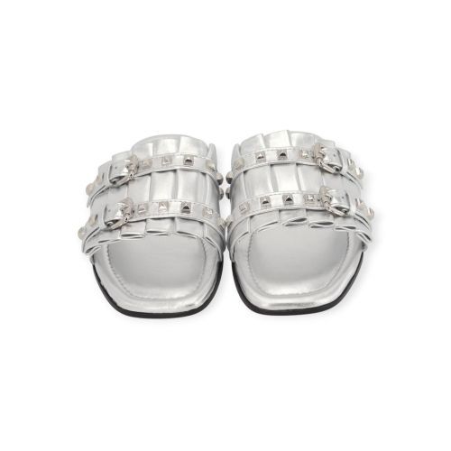 Kennel & Schmenger Holly dames slipper in het zilver shinning leer.