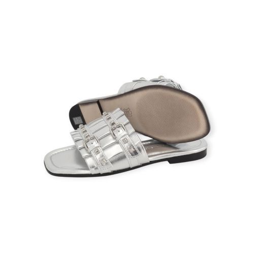 Kennel & Schmenger Holly dames slipper in het zilver shinning leer.