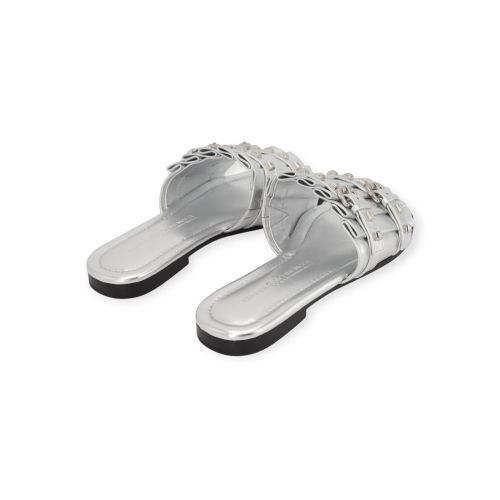 Kennel & Schmenger Holly dames slipper in het zilver shinning leer.