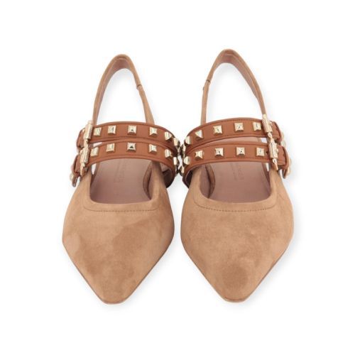 Kennel & Schmenger Nika ballerina in cognac suède voor dames. 