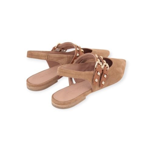 Kennel & Schmenger Nika ballerina in cognac suède voor dames. 