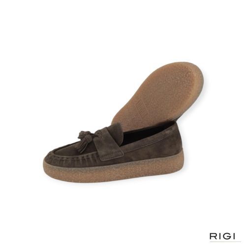 Kennel & Schmenger PIT 217108-0120 dames mocassin in kaki suede.