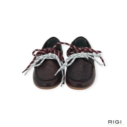 Kirruna MOC 10 mocassin in bordeaux python leer voor dames.