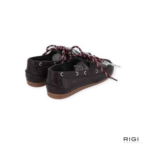 Kirruna MOC 10 mocassin in bordeaux python leer voor dames.