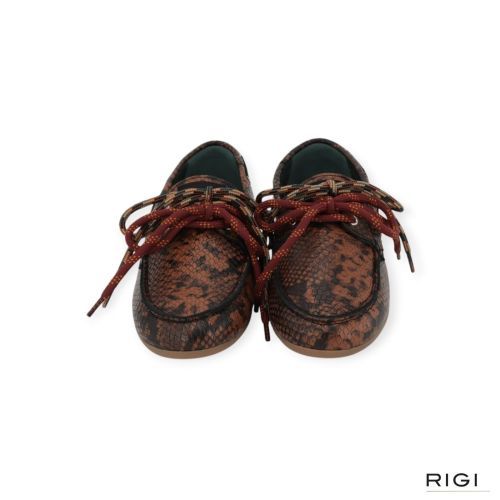 Kirruna MOC 12 mocassin in bruin python leer voor dames.