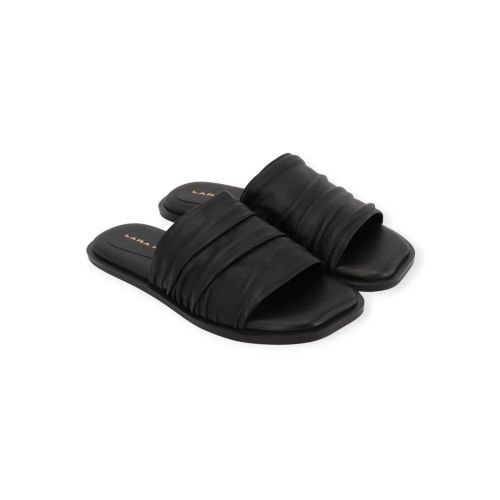 Lara Manni dames slipper in het zwart leer. Lara Manni dames slipper in het zwart leer.