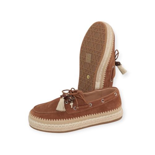 Lara Manni dames veter in het cognac suede.