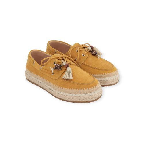 Lara Manni dames veter in het geel suede.