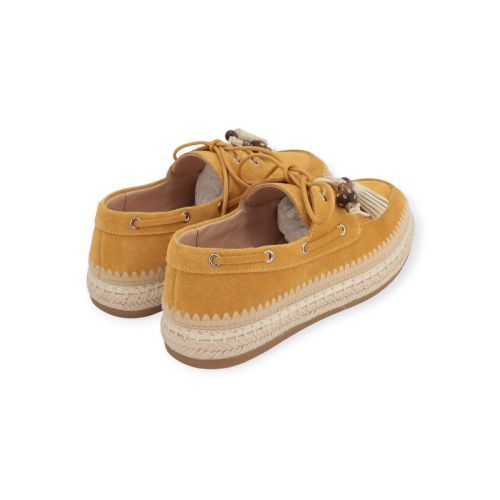 Lara Manni dames veter in het geel suede.