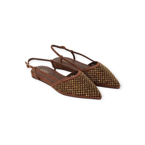 Lodi hercules ballerina in bruin suede.