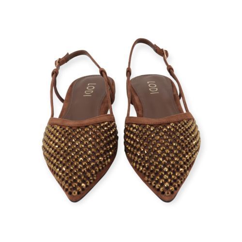 Lodi hercules ballerina in bruin suede.