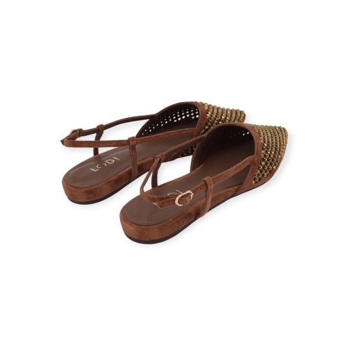 Lodi hercules ballerina in bruin suede.