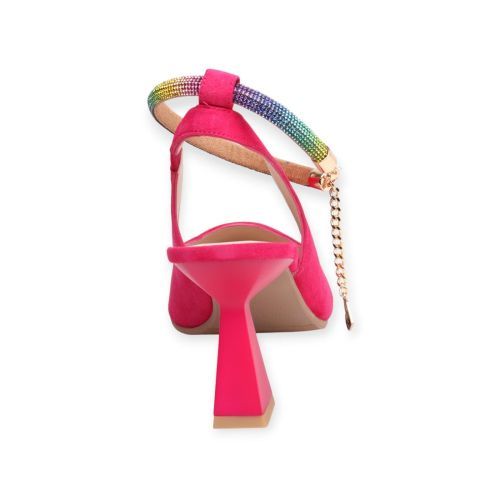 Lodi dames pump in fuchsia suede leer op hak Jomelin Lodi dames pump in fuchsia suede leer op hak Jomelin