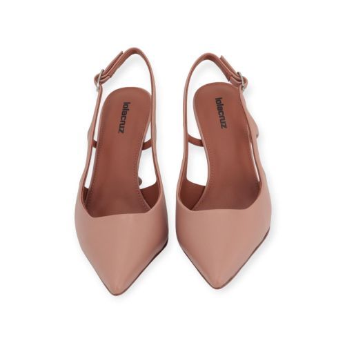 Lola Cruz Rhina dames slingback pump in het nude leer. Lola Cruz Rhina dames slingback pump in het nude leer.