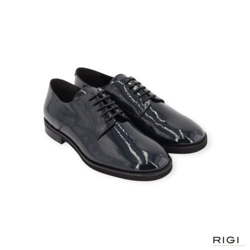 Luca Grossi B038 dames veterschoen in blauw lak leer. Luca Grossi B038 dames veterschoen in blauw lak leer.