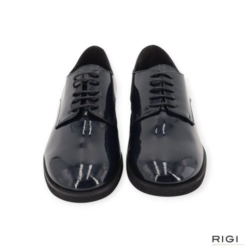 Luca Grossi B038 dames veterschoen in blauw lak leer. Luca Grossi B038 dames veterschoen in blauw lak leer.