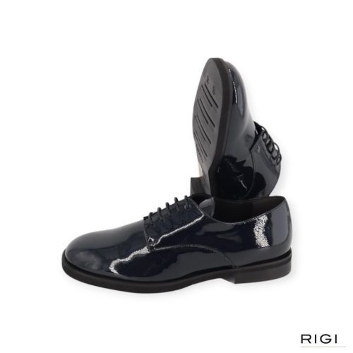 Luca Grossi B038 dames veterschoen in blauw lak leer. Luca Grossi B038 dames veterschoen in blauw lak leer.