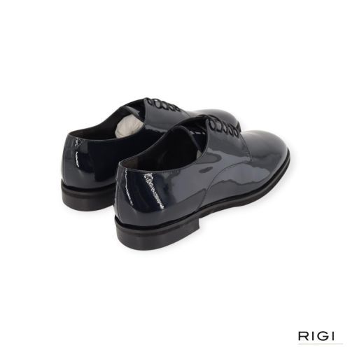Luca Grossi B038 dames veterschoen in blauw lak leer. Luca Grossi B038 dames veterschoen in blauw lak leer.