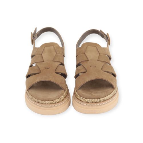 Luca Grossi dames sandaal in kaki suede.