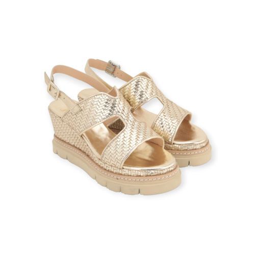 Luca Grossi dames sandaal in platino leer.