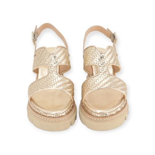 Luca Grossi dames sandaal in platino leer.