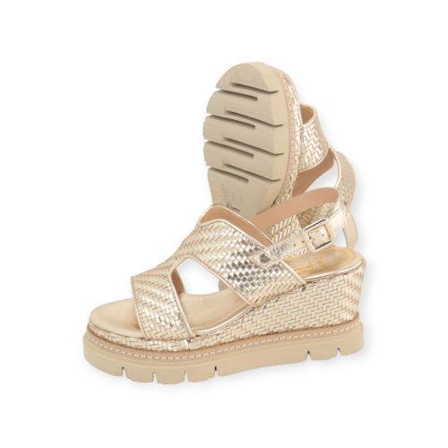 Luca Grossi dames sandaal in platino leer.