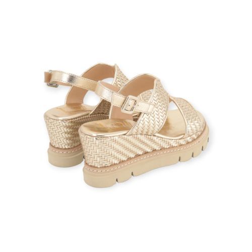 Luca Grossi dames sandaal in platino leer.