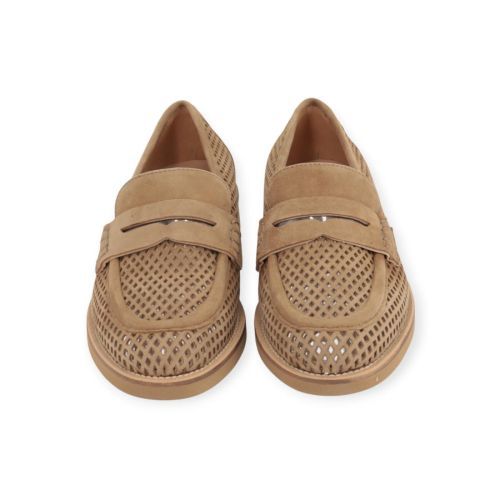 Luca Grossi dames mocassin in taupe suede leer.