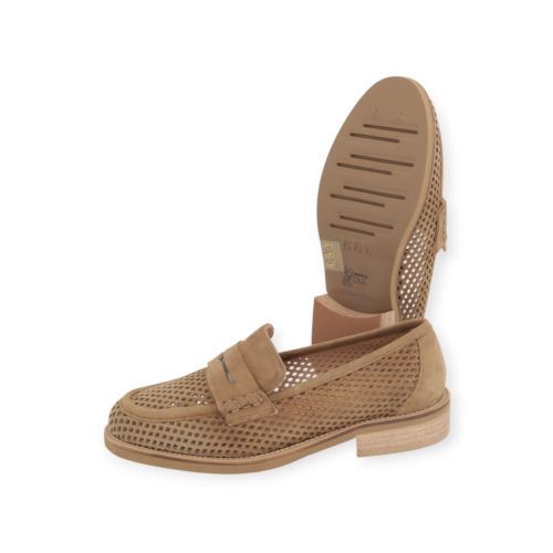 Luca Grossi dames mocassin in taupe suede leer.