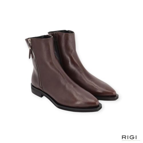Luxury Brand Milano LBM1019 enkellaars in bruin leer voor dames. Luxury Brand Milano LBM1019 enkellaars in bruin leer voor dames.