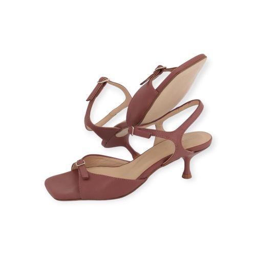 March 23 Barcelona Sandaal voor dames in roze - bordeaux (sienna) leer. 