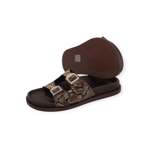 March 23 Mykonos dames slipper in python print leer.