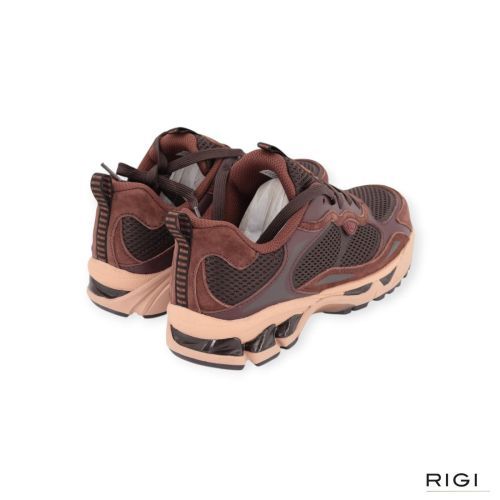 March23 Nala sneaker in bordeaux leer met bruine mesh en suède voor dames. 