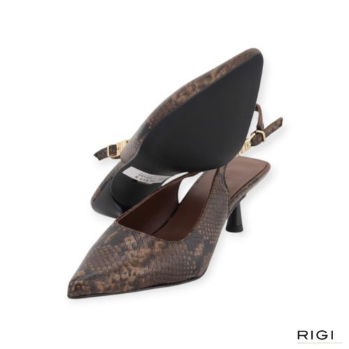 March23 Reese pump, slingback in taupe, vison pythonleer voor dames March23 Reese pump, slingback in taupe, vison pythonleer voor dames