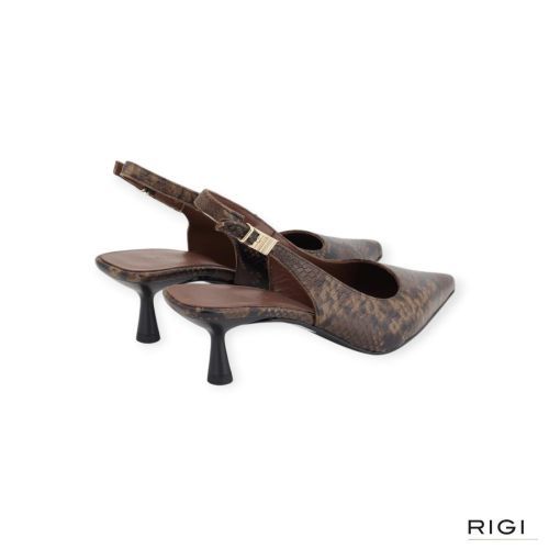 March23 Reese pump, slingback in taupe, vison pythonleer voor dames March23 Reese pump, slingback in taupe, vison pythonleer voor dames