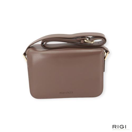 March 23 Si Bag crossbody in het taupe - licht bruin leer.