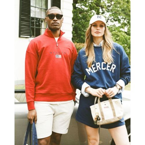 Mercer Sweater - Trui Blauw unisex (Mercer Logo Sweat MEAP261010 - Mercer Logo Sweat MEAP261010) - Rigi