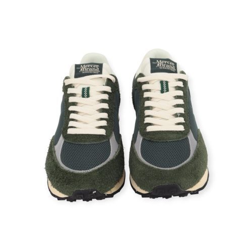 Mercer The Re-Racer sneaker voor heren in groen suède. 