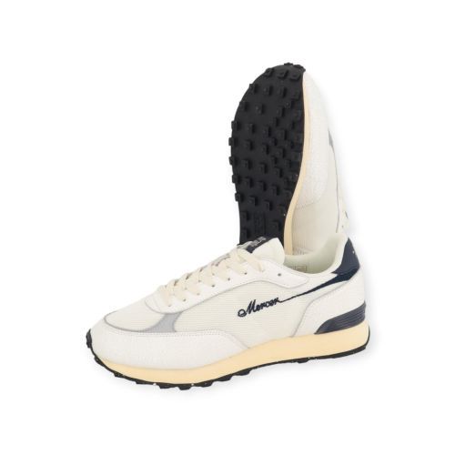 Mercer The Re-Racer sneaker voor dames & heren in wit craquelé leer. 