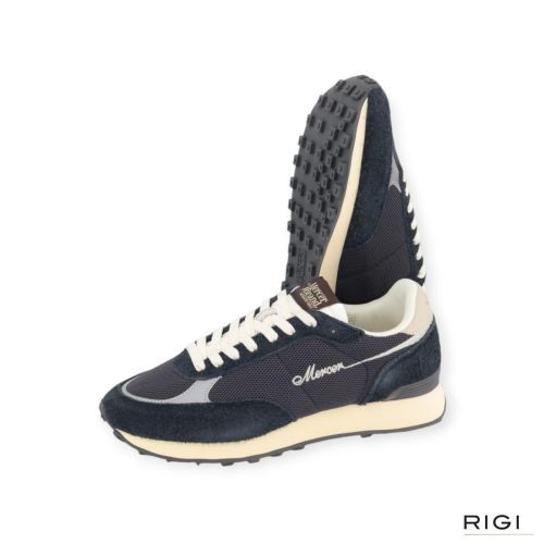 Mercer The Re-Racer heren sneaker in blauw suède met mesh. Mercer The Re-Racer heren sneaker in blauw suède met mesh.